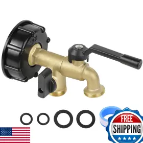 B0c5m6wll7 Kaksey Ibc Tote Adapter 2.36 Inch Coarse Thread Double Outlet Faucet Valve Fitting