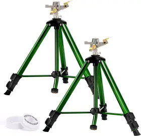 Keten 445030699658 Impact Sprinkler On Tripod Base 2 Pack Lawn Sprinklers For Yard With 360