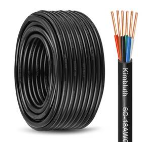Kimbluth B0f48bd8mv 18/6 Solid Sprinkler Wire 50ft 18 Gauge 6 Conductor Irrigation Wit
