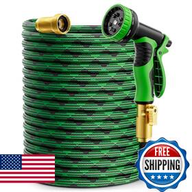 Kiuluta B0dws1p2kq Garden Hose 25ft Non-expanding Water With 10-function Nozzle Kink-free