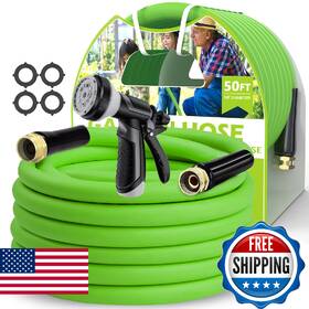 Lefree B0dxdx9cc5 Garden Hose Flexible Water With 10 Function Nozzle Heavy Duty Stu