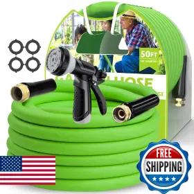B0dxdx9cc5 Lefree Garden Hose Flexible Water With 10 Function Nozzle Heavy Duty Stu