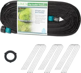 Lxflsh50-s Linex Flat Soaker Hose 50 Ft With Stake For Garden Beds Drip 50ft Black Lxflsh50-s Linex Flat Soaker Hose 50 Ft With Stake For Garden Beds Drip 50ft Black
