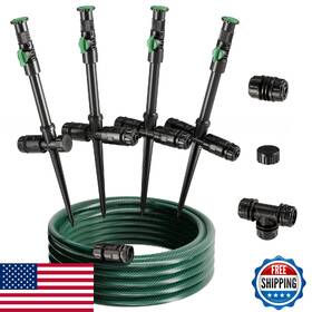 Lizjarol B0g8hhwhhm Flexible Sprinkler System Diy Irrigation Kit 50ft Hose Adjustable Sp