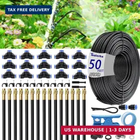 M1-k1-083-1 Maierke 50ft 5/16 Inch 360 Adjustable Drip Irrigation Kits Automatic Garden Watering Mi