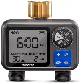 Metrygrow 603922478768 Sprinkler Timer Programmable Irrigation Water With 2 Brass Inlet For G