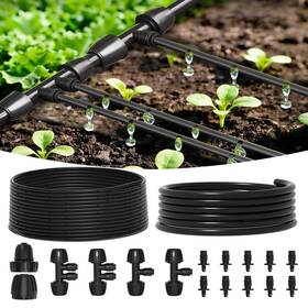 Mixc Xk13407 1/4 Inch Irrigation Dripline Tubing Kit 100 Ft Roll With 110 Feet Black