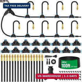 Mixc Xk13500 1/4 Inch 100ft Drip Irrigation System For Garden With 16pcs 360 Adjustable Bras