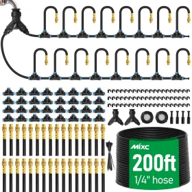 2026-upgrade Mixc Xk13501 200ft 1/4 Inch Drip Irrigation System Garden Kit With 32p