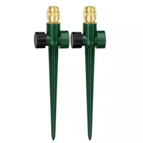 Moepisy 313054911902 2 Pack Metal Lawn Sprinkler Automatic Garden Water On Spike Base Adju