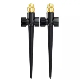 Moepisy 313109625655 Metal Lawn Sprinkler 2 Pack Automatic Garden Water On Spike Base Adju