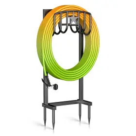 B0dt92lwr3 Mogaath Heavy-duty Metal Garden Hose Holder Stand 150ft Capacity Stable Base