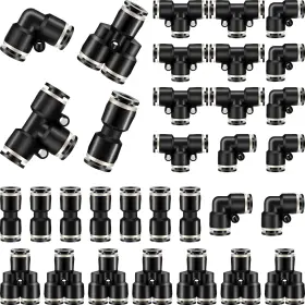Moxweyeni 313032522557 Push To Connect Fittings Air Line Pneumatic Kit 28 Pieces Quick