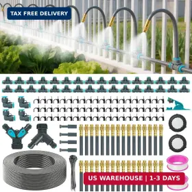 G10aa037-o Mqhuayu 360 Adjustable Drip Irrigation System 200ft 5/16 Inch Extra Long Garden Watering Kit