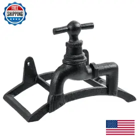 B0d2z5gwgv Mygift Wall Mounted Garden Hose Holder Vintage Black Cast Iron Watering Tube Ra