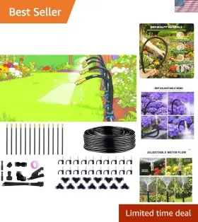 Nacno 796471632702 Drip Irrigation System 40ft 1/4 Inch Garden Watering Kit With 360 Adjustable Emitt
