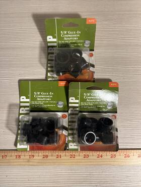 National Diversified Sales Inc R377ct Lot Of 3 -raindrip Black Full Circle Drip Irrigation Adapter 5/8 Compression Inch