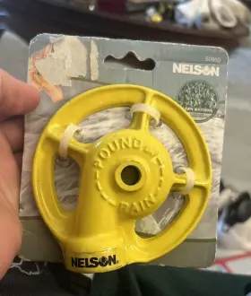 Wm2151 Nelson New Pound Of Rain Stationary Yard Sprinkler Round Cast Iron Yellow