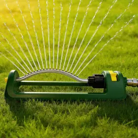 Nexlogi 313030547569 Lawn Sprinkler 18 Brass Nozzles Garden Water Oscillating For Yard Cov