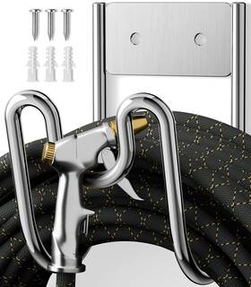 Niffgaff B0fwrcjy6p Garden Hose Holder Wall Mount Ss304 Stainless Steel Water Hanger Heavy Duty