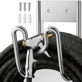 Niffgaff B0fwrhzvdt Garden Hose Holder Wall Mount - Ss304 Stainless Steel Water Hanger Heavy Du
