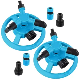 Sii-ninehaoou-0655 Ninehaoou 2 Pack 360 Degree Rotating Lawn Sprinklers Automatic Garden Watering System F