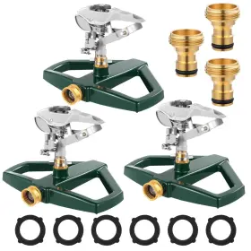 Sii-ninehaoou-0922 Ninehaoou 3 Sets Sprinkler For Lawn Water Hose With Metal Base