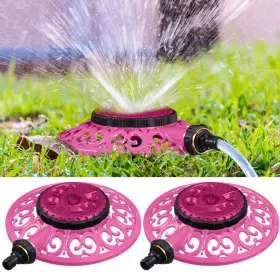 Sii-ninehaoou-33 Ninehaoou 2 Pcs Lawn Sprinkler With Metal Decorative Base 8 Pattern Stationary Water Sp