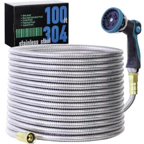 Numwot Num Ss100ft 100ft 5/8ftft Garden Hose 304 Stainless Steel Water Flexible With A 10-m Numwot Num Ss100ft 100ft 5/8ftft Garden Hose 304 Stainless Steel Water Flexible With A 10-m