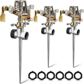 Ao-nuogo-70 Nuogo Impact Sprinklers Head Brass Pulsating With Zinc Alloy Spike Base