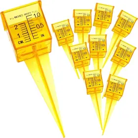 Nykkola 013964533187 10 Pack 1.5 Inch Rain/sprinkler Gauge Wide Mouth Bright Yellow Outdoor Water M