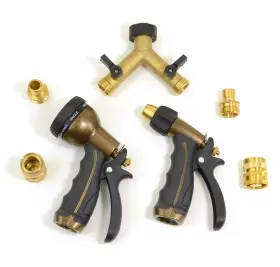 Olmsted Forge 659988122190 Watering Tool Kit 7 Pcs 2 Nozzles 2-way Shutoff Quick Rel