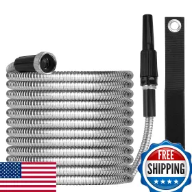 B099536kzt Onbrand 75ft Stainless Steel Garden Hose - Lightweight Durable Flexible Water