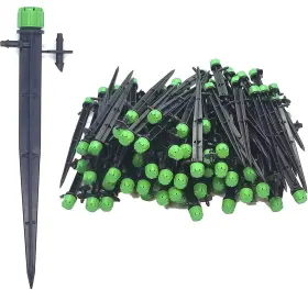 One Stop Outdoor 048621290394 100-pack - 1/4 Inch Universal 360 Degree Drip Emitter On 5 Stake Adjusta One Stop Outdoor 048621290394 100-pack - 1/4 Inch Universal 360 Degree Drip Emitter On 5 Stake Adjusta
