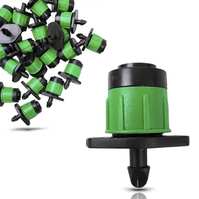 One Stop Outdoor 850056203296 25-pack - 1/4 Inch 360 Degree Drip Emitter On 6 Stake Sprayer Adjustable