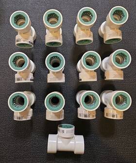 Orbit 046878337701 13 Pack Pvc-lock 1/2 Inch X Push Plastic Tee Connector