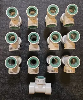 Orbit 046878337701 13 Pack Pvc-lock 1/2 Inch X Push Plastic Tee Connector