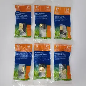 Orbit 046878532274 15ft Half Pattern Brass Twin Spray Nozzle 180 Coverage 6 Pack