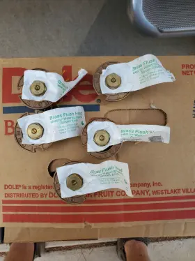 54049 Orbit New Old Stock Brass Flush 3/4 Spray Sprinkler Heads Lot Of 5 54049 Orbit New Old Stock Brass Flush 3/4 Spray Sprinkler Heads Lot Of 5
