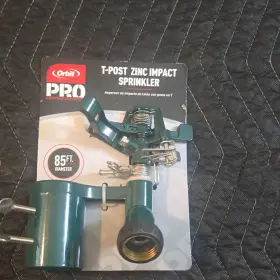 56230-03 Orbit Pro T-post Zinc Impact Sprinkler 85 Ft Metal 360 Contractor Grade