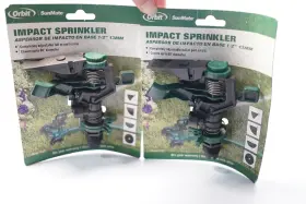 58007 Orbit Lot Of 2 Impact Sprinkler For 80ft Foot Area Metal And Plastic