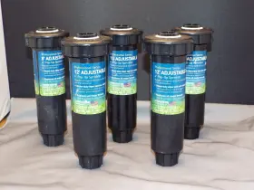 8430032 Orbit Lot Of 5 Thrifco Plastic Adjustable Pop-up Sprinkler Heads