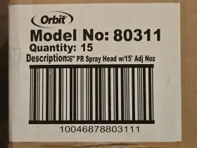 80311 Orbit Irrigation Products Inc Case Of 15 Professional Pressure Regulated 6 Inch Pop-up Spray Head