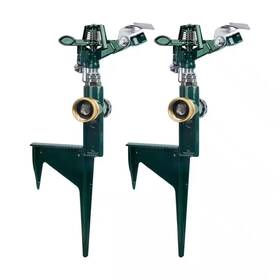 Oyezvary 711181768596 2 Pack Zinc Alloy Impact Sprinklers Adjustable Pulsating Water Sprinkler Head On