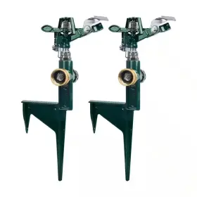 Oyezvary 711181768596 2 Pack Zinc Alloy Impact Sprinklers Adjustable Pulsating Water Sprinkler Head On