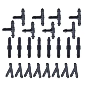 Papakesue 743693226769 24pcs Windshield Washer Hose Connector Kit 3-way T-type Y-type 2-way