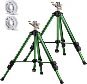 Pto-006 Pattiumo Impact Sprinkler On Tripod Base 2 Pack Lawn For Yard 360 Degree Large