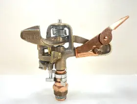 51lh Pelican 20jh 1 New Rare Rain-o-mat Western Brass 1/2 Inch Low Angle Impact Sprinkler