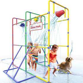 Puddle Splashers B0c75zs35h Backyard Waterpark Splash Wheel And Dump Buckets For Kids Outdoor Water Play