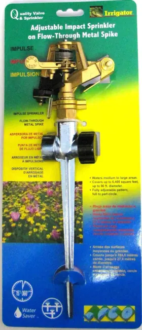 423039 Qvs Quality Valve Irrigator Pro Brass Non-tipping Base Impulse Sprinkler 6361 Sq Ft 423039 Qvs Quality Valve Irrigator Pro Brass Non-tipping Base Impulse Sprinkler 6361 Sq Ft